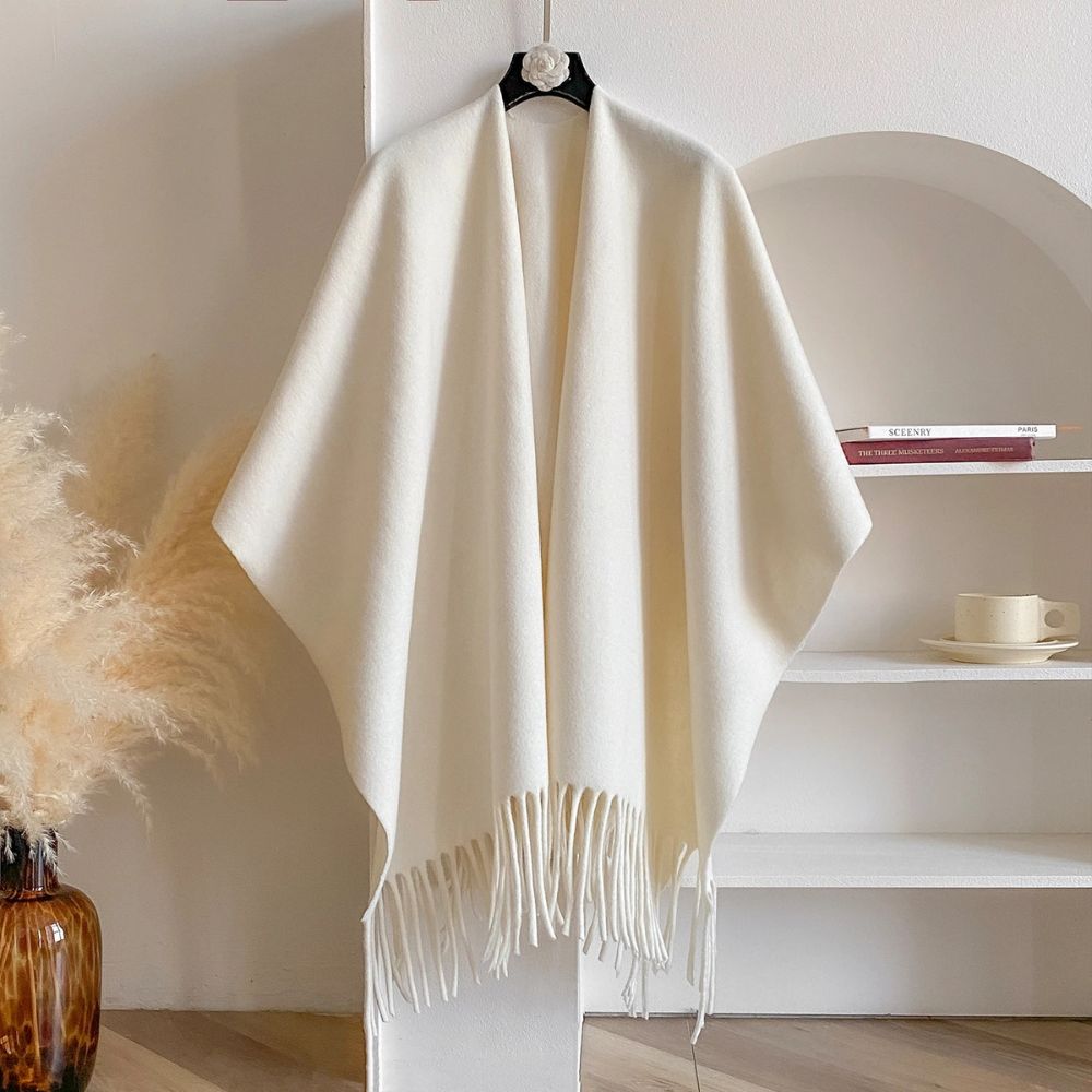 Soft Grey Acrylic Wrap Shawl