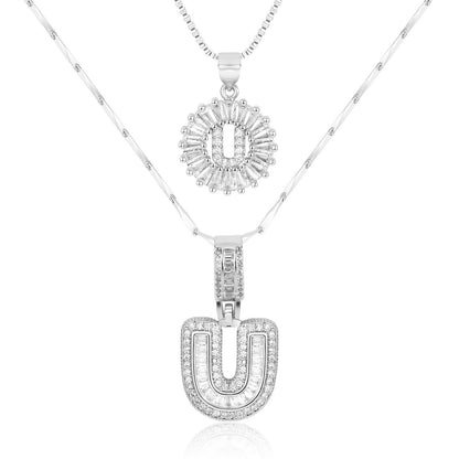 Fine 14k Gold Initial Diamond Pendant Necklace