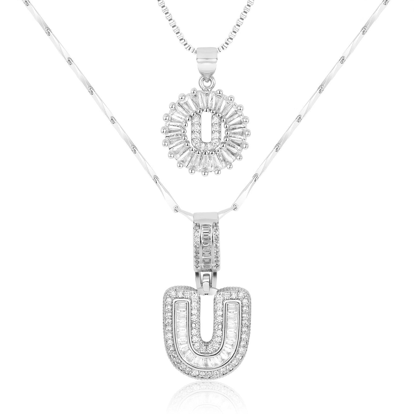 Fine 14k Gold Initial Diamond Pendant Necklace