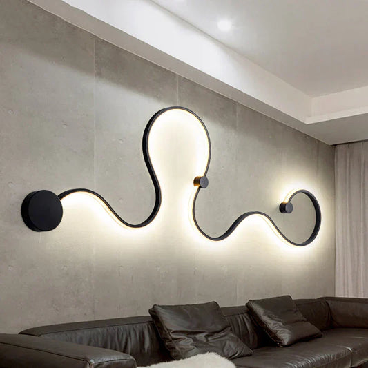 Contemporary Adjustable LED Black Wall Lamp - Luxicro