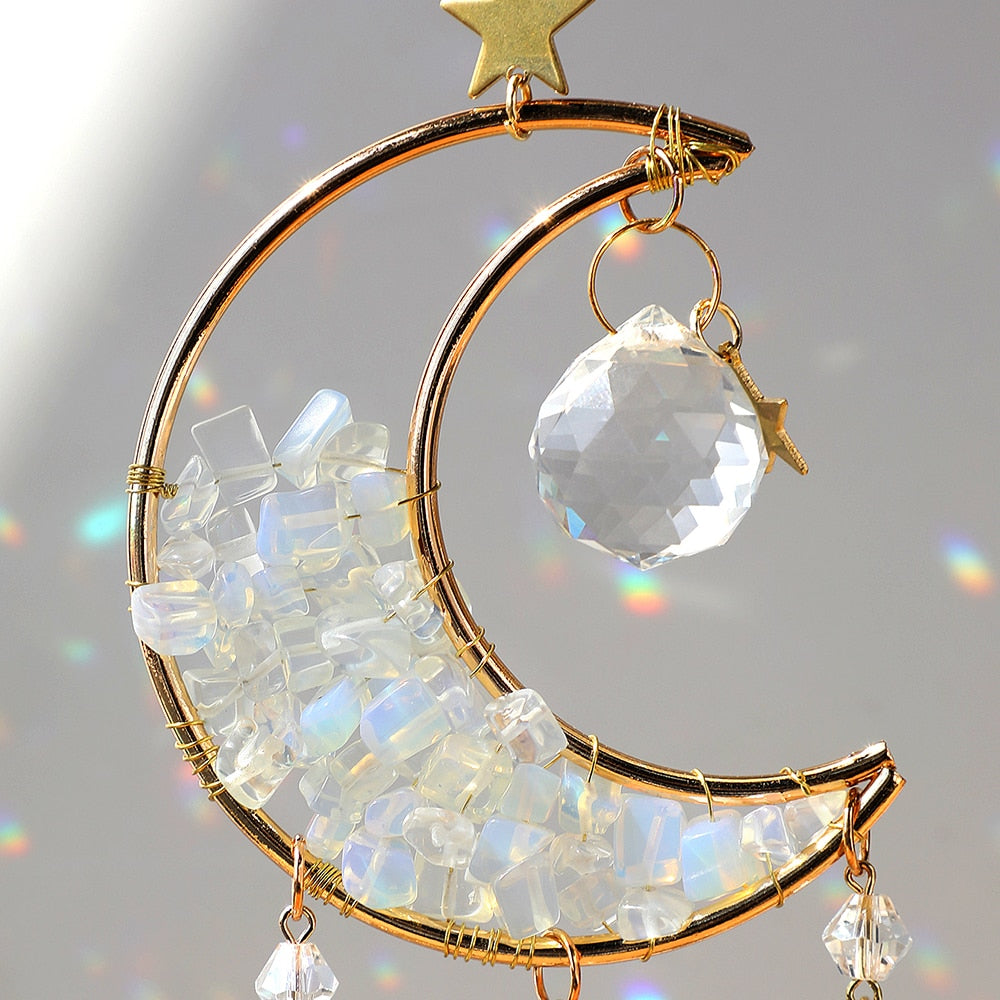 Beautiful Glass Moon Window Decor