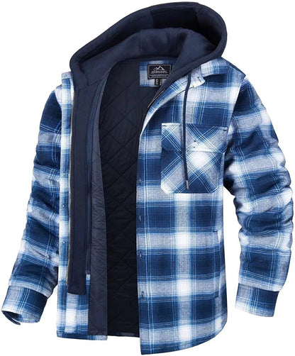 Classic Plaid Zip Up Hooded Jacket