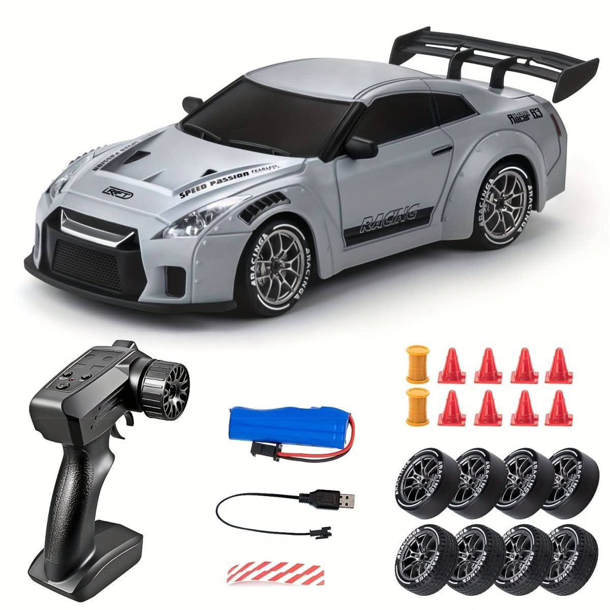 High Speed Remote Control Car with LED and 4WD - Luxicro