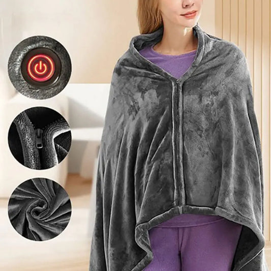 Cozy Electric Fleece Blanket with USB and 3 Heat Settings - Luxicro