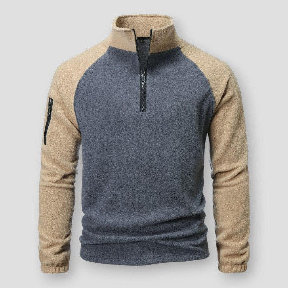Cozy Mens Fleece Jacket Half Zip Midweight - Luxicro
