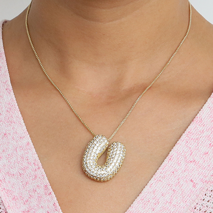 Big Letter Sparkle Initial Necklaces