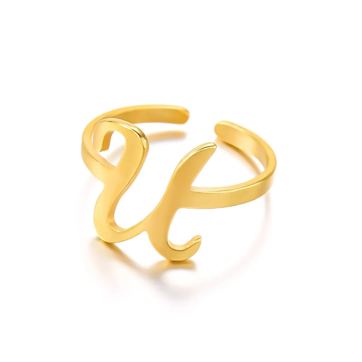Custom Engraved Initial Silver Ring