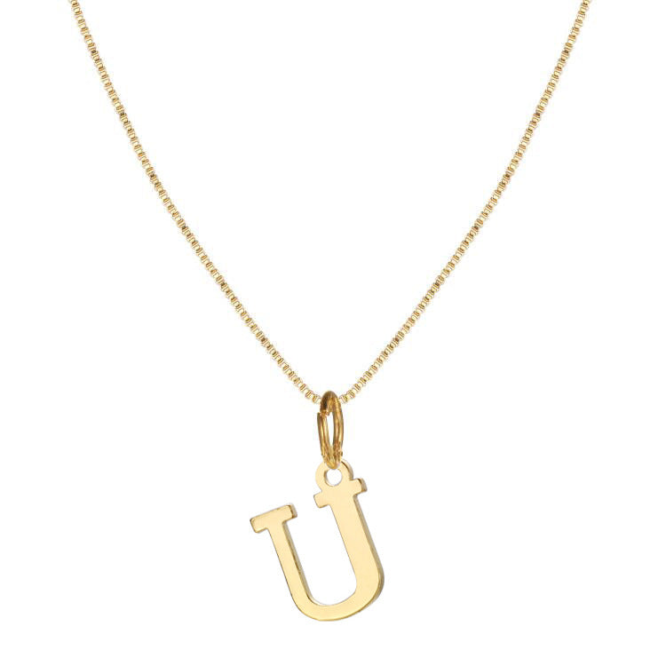Classic 14k Gold Monogram Pendant Necklace