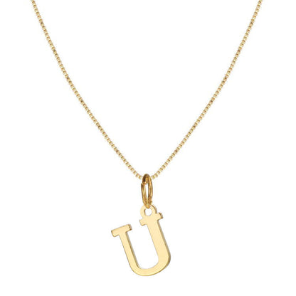 Classic 14k Gold Monogram Pendant Necklace