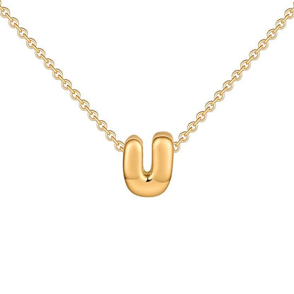 Dainty Engraved Letter Pendant Necklace