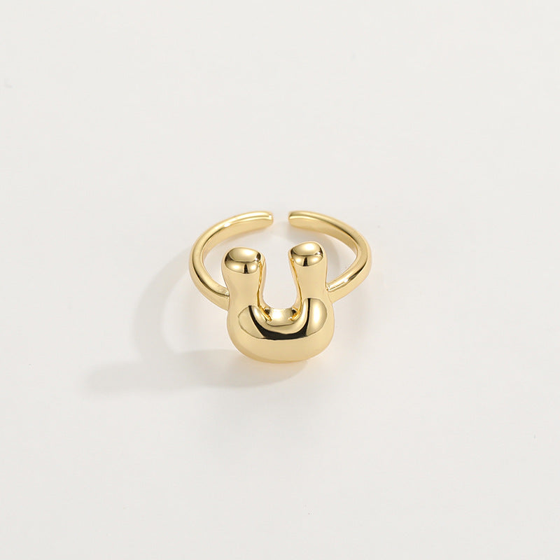 Stylish Monogram Letter Ring