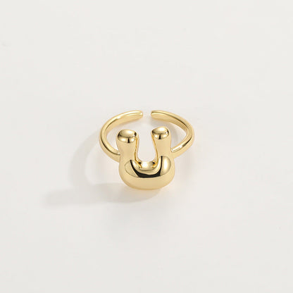 Stylish Monogram Letter Ring