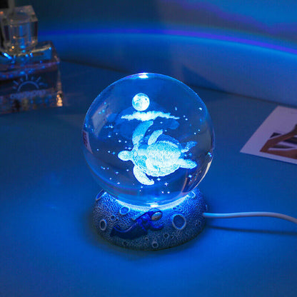 Vibrant Sea Globe LED Bedside Lamp