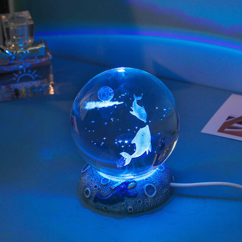 Vibrant Sea Globe LED Bedside Lamp