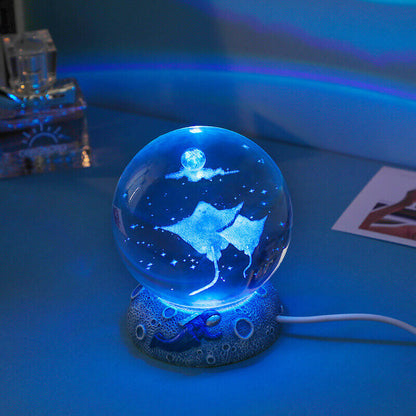 Vibrant Sea Globe LED Bedside Lamp