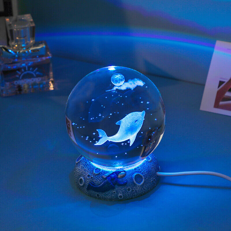 Vibrant Sea Globe LED Bedside Lamp