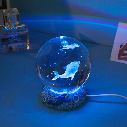 Vibrant Sea Globe LED Bedside Lamp