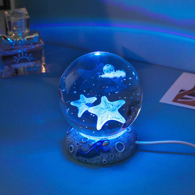 Vibrant Sea Globe LED Bedside Lamp