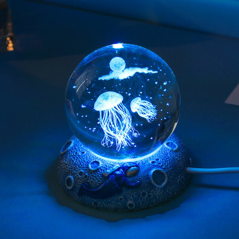 Vibrant Sea Globe LED Bedside Lamp - Luxicro