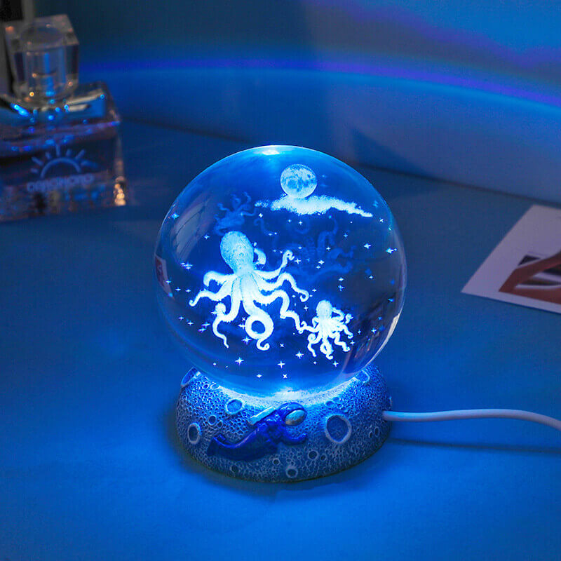 Vibrant Sea Globe LED Bedside Lamp