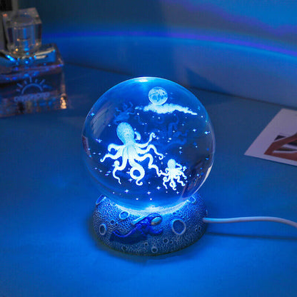 Vibrant Sea Globe LED Bedside Lamp