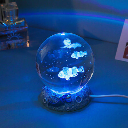 Vibrant Sea Globe LED Bedside Lamp