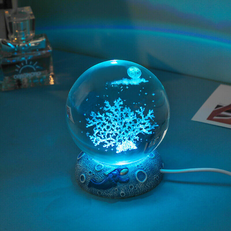 Vibrant Sea Globe LED Bedside Lamp