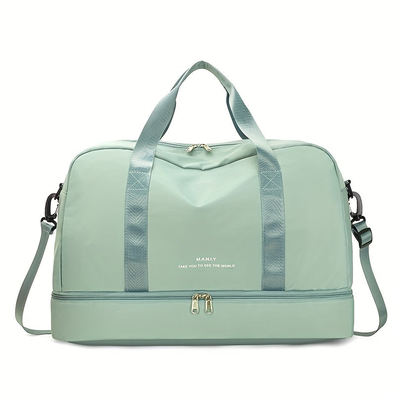 Large Water Resistant Travel Duffel Bag Vegan Leather