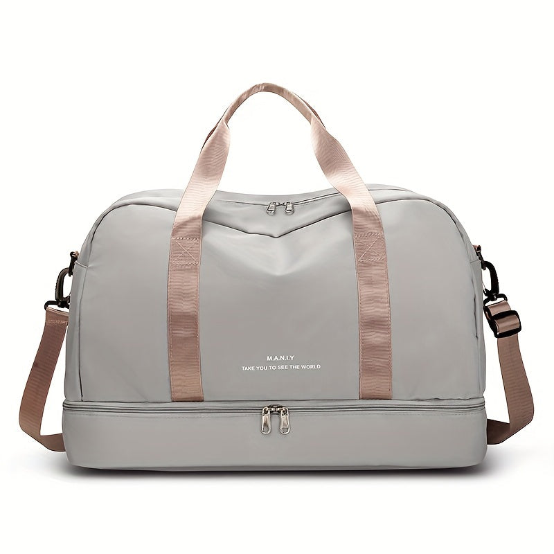 Large Water Resistant Travel Duffel Bag Vegan Leather