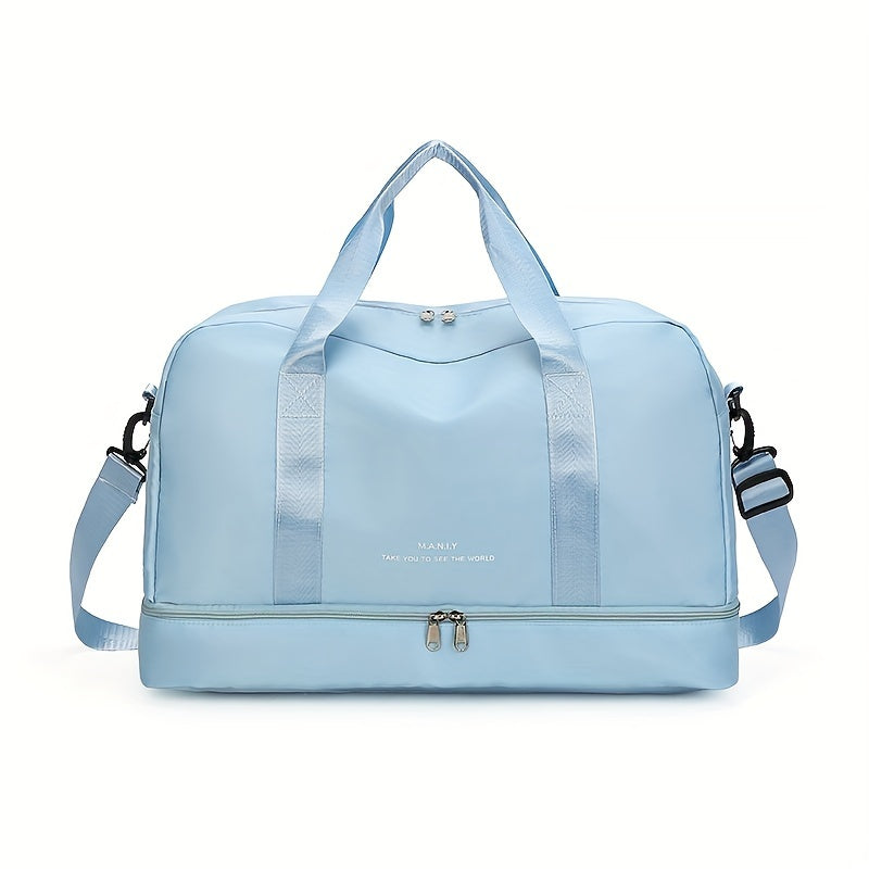 Large Water Resistant Travel Duffel Bag Vegan Leather