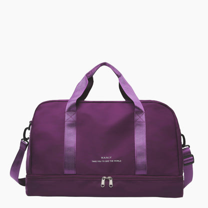 Large Water Resistant Travel Duffel Bag Vegan Leather