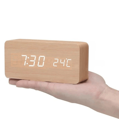 Contemporary Oak LED Clock
