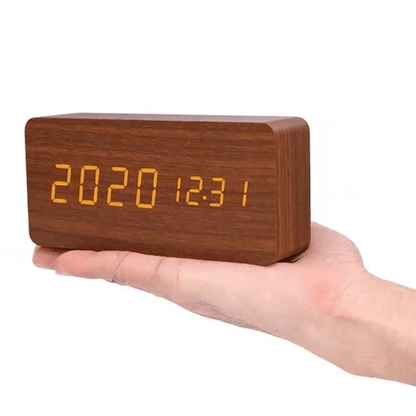 Contemporary Oak LED Clock