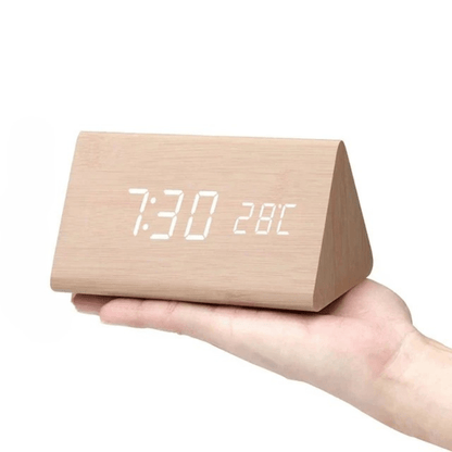 Contemporary Oak LED Clock