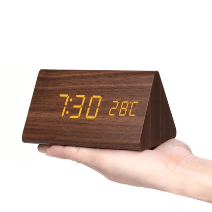 Contemporary Oak LED Clock