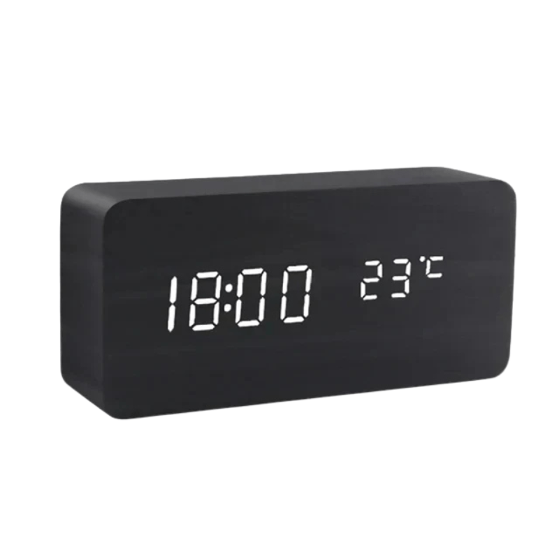 Contemporary Oak LED Clock