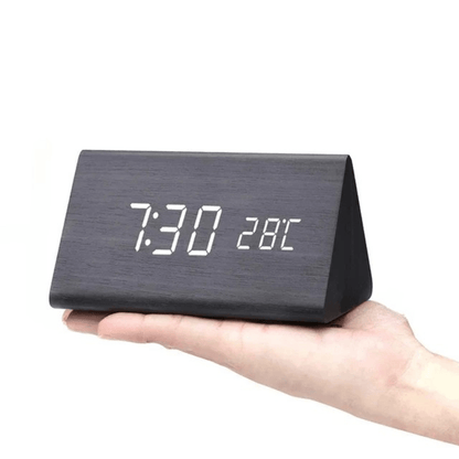 Contemporary Oak LED Clock - Luxicro
