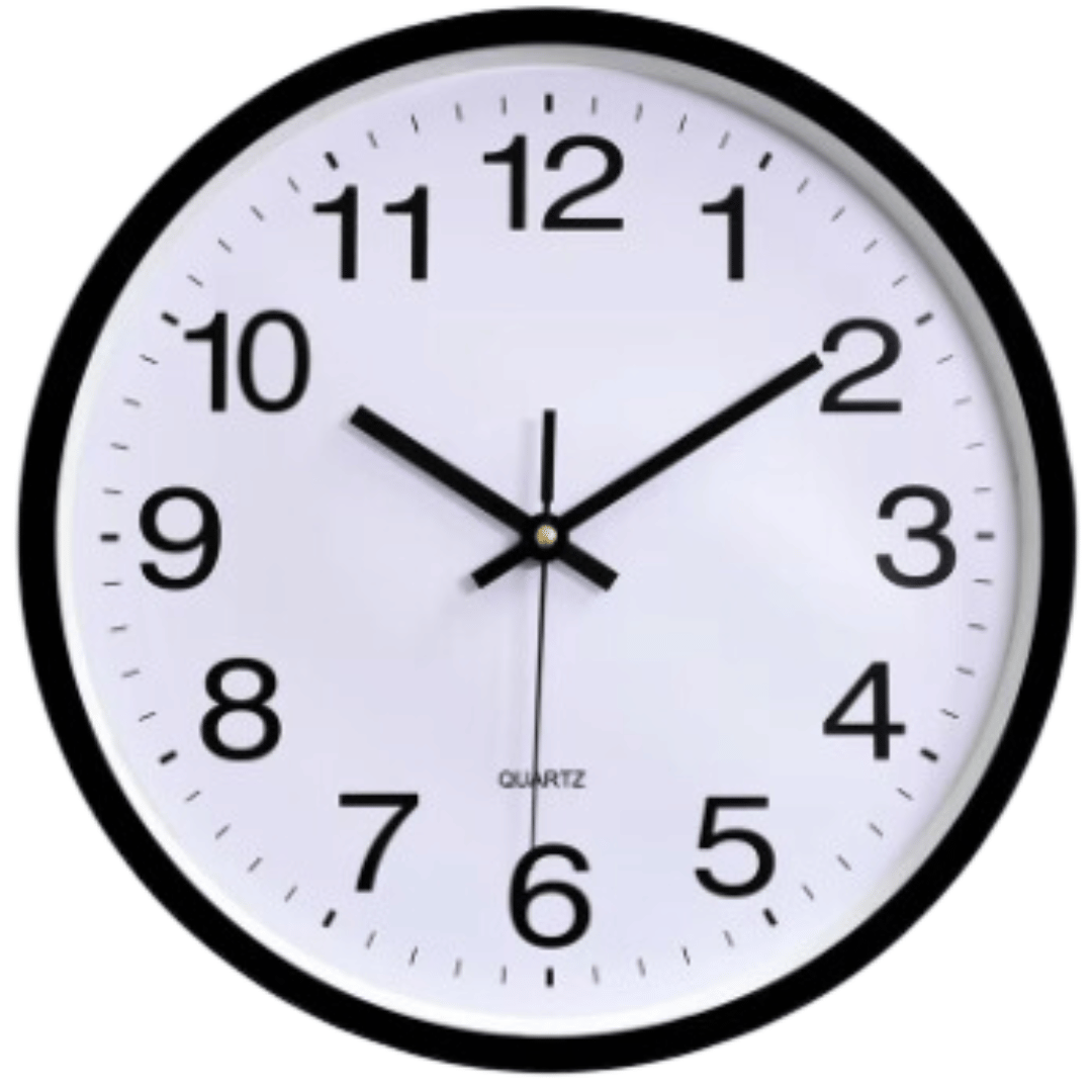 Accurate Digital Wall Clock - Slim Black Design