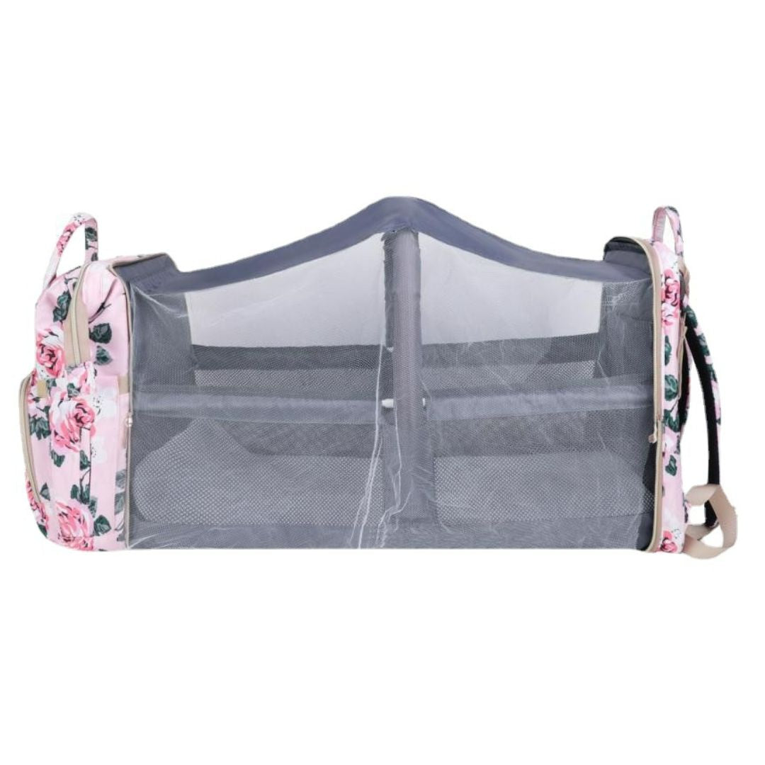 Stylish Floral Diaper Bag with Mosquito Net