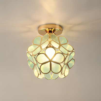 Vintage Floral Glass Pendant Light - Luxicro