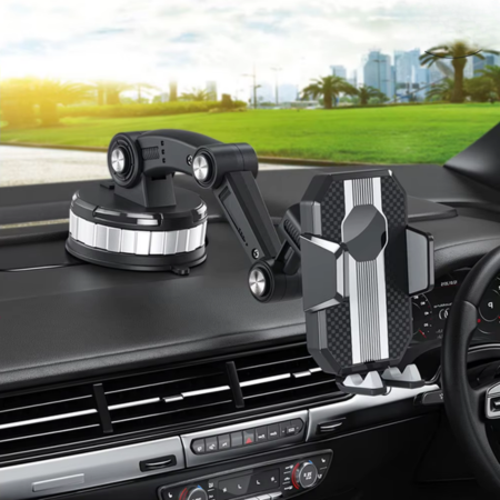 Easy Grip Car Phone Mount, 360° Adjustable, One Touch - Luxicro
