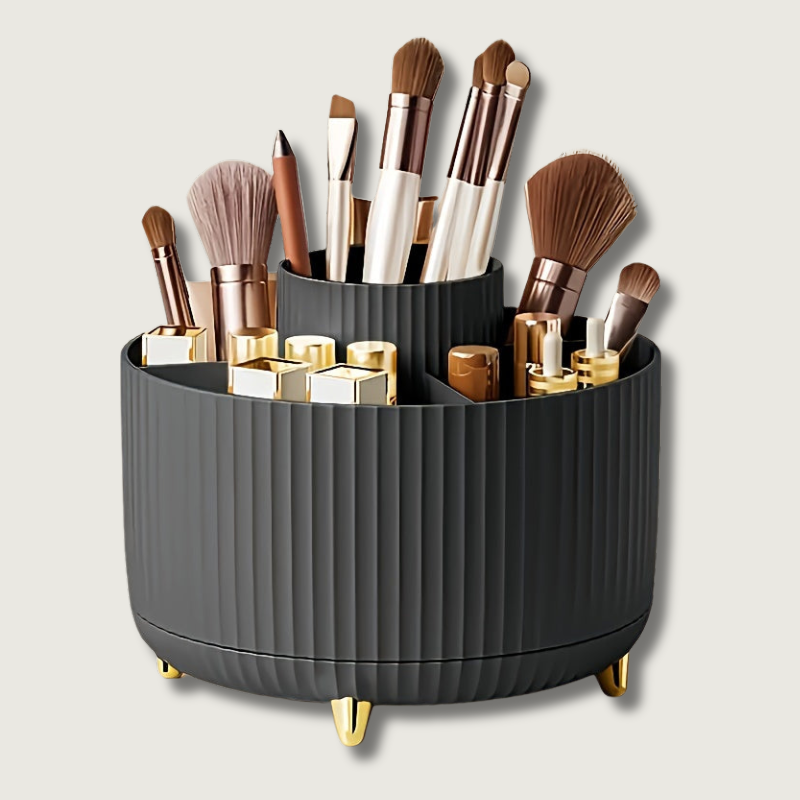 Rotating Makeup Storage 5 Compartment Cosmetic Holder - Luxicro