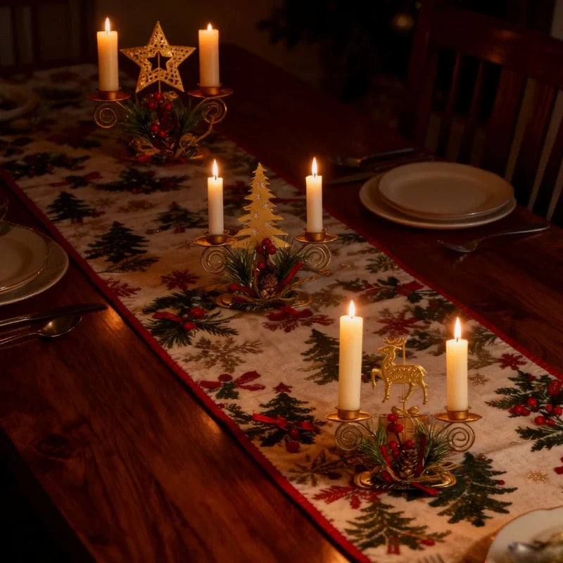 Warm Festive Metal Candle Holder