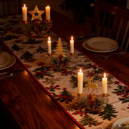 Warm Festive Metal Candle Holder