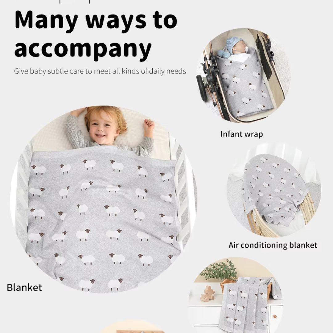 Cozy Baby Blanket with Sheep Design