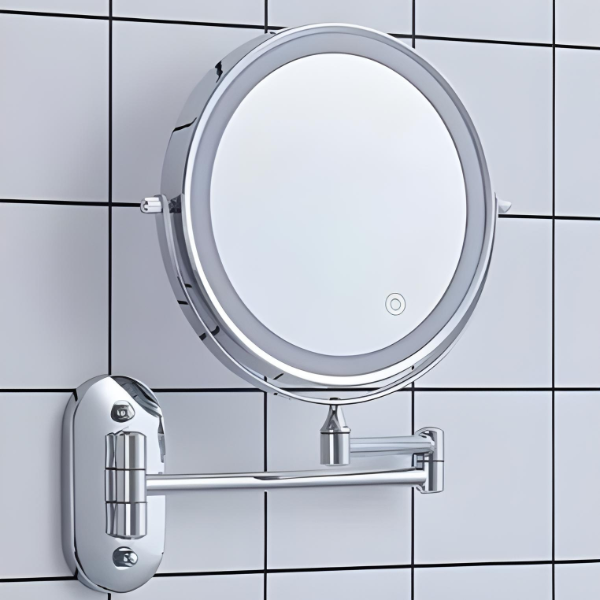 Bright LED Vanity Mirror Rechargeable Chrome Finish