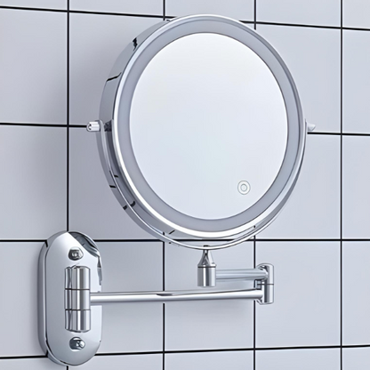Bright LED Vanity Mirror Rechargeable Chrome Finish
