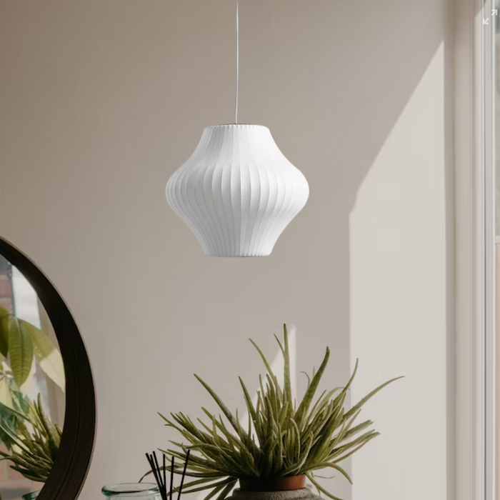 Elegant Metal And Fabric Hanging Lamp For Home - Luxicro
