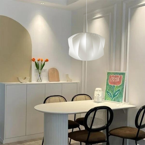 Scandinavian Glass Drop Pendant Light in Wood Tone - Luxicro