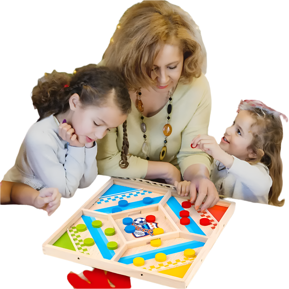 Classic Wooden Family Game Night Edition - Luxicro
